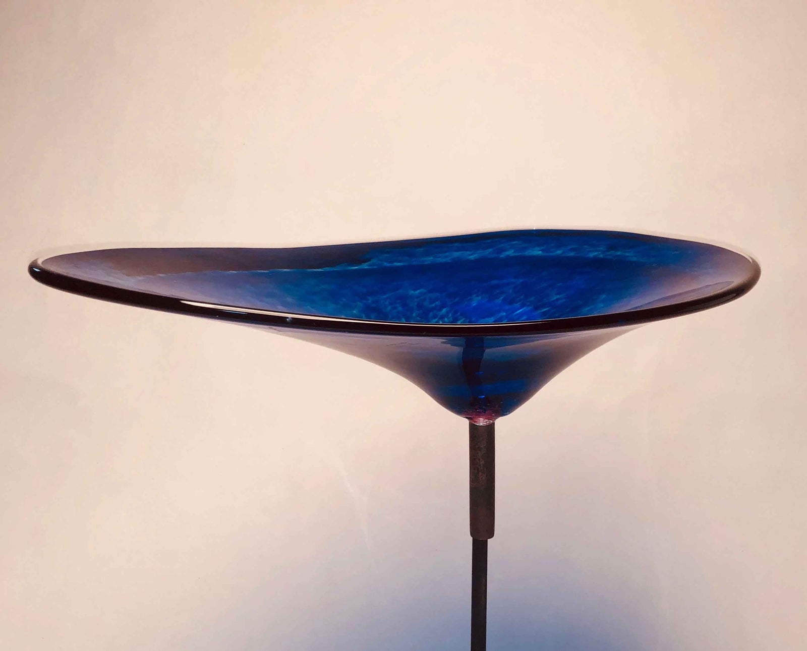 Birdbath Oblong Cobalt Blue