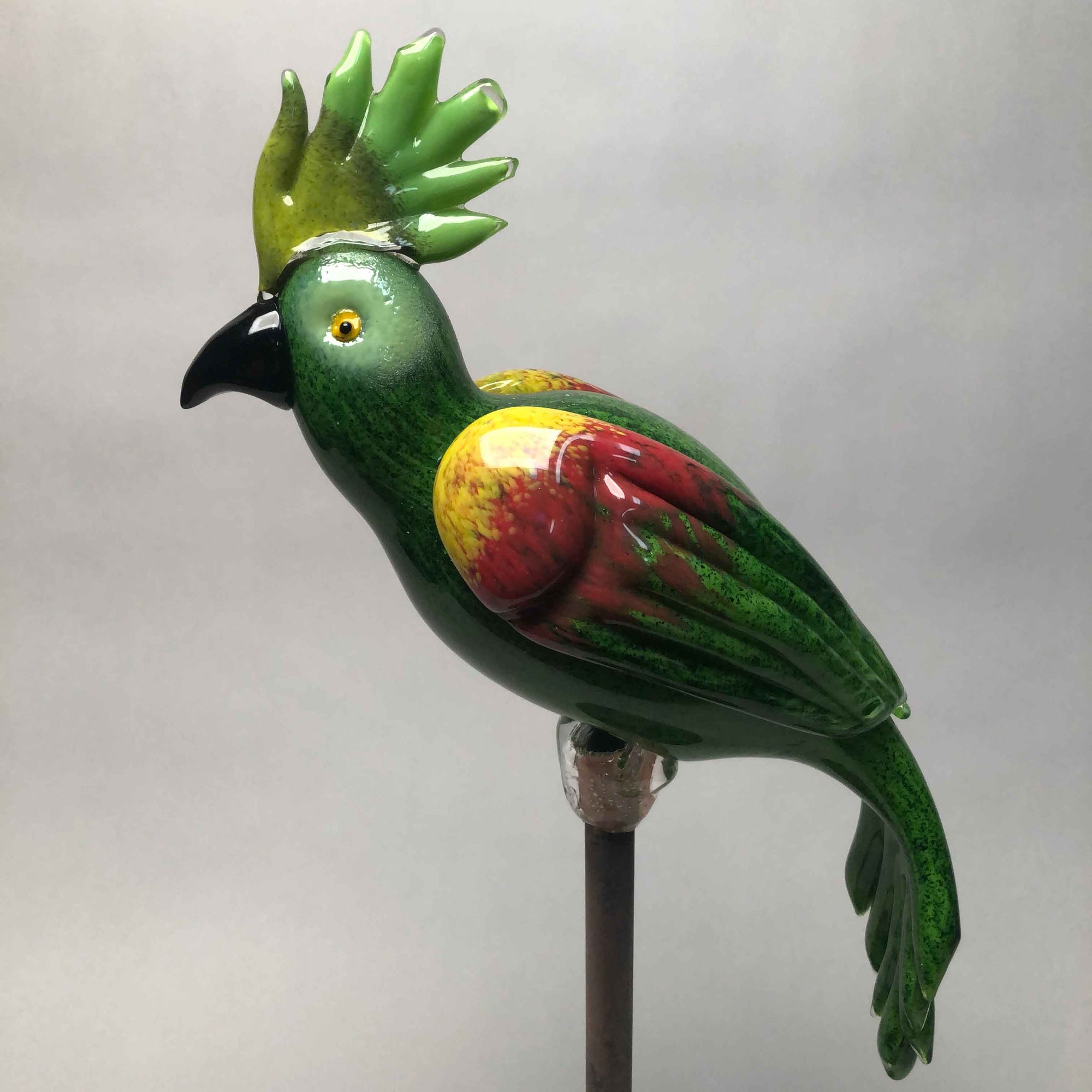 Bird Cockatoo Green Red Aventurine