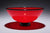 Bowl Opaque Red Black w Rim Foot