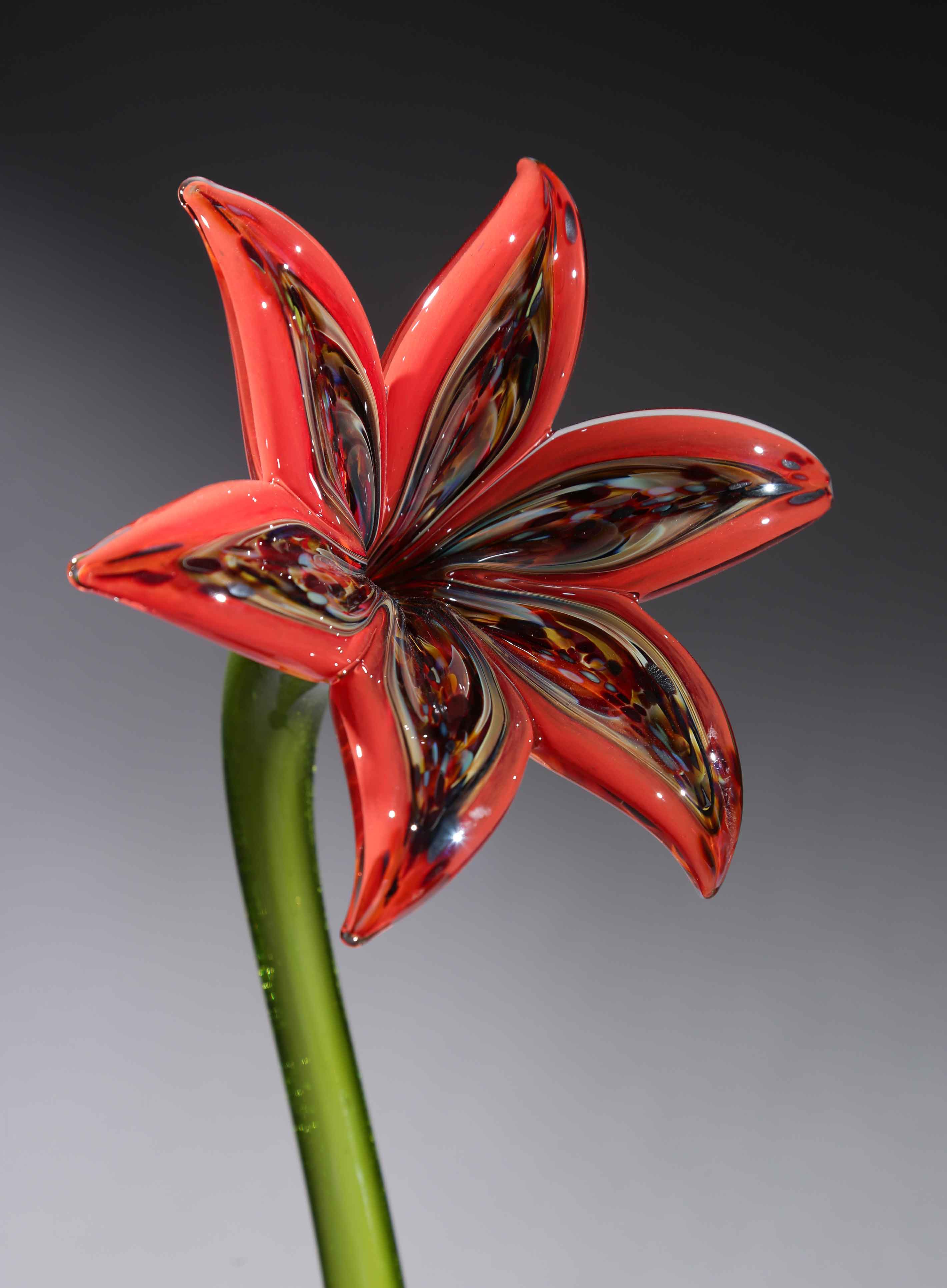 Flower Lily White Pink - Island Art Glass