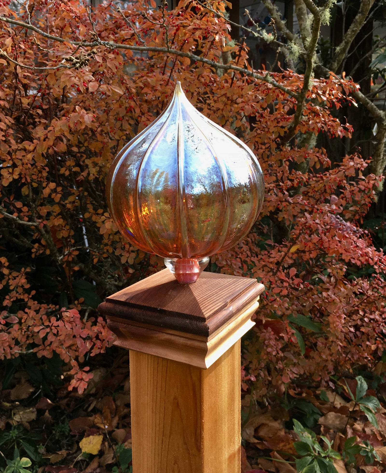 Fencepost Finial Amber Mirror