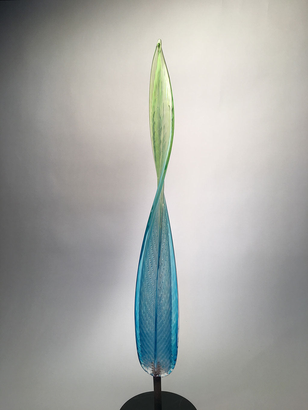 Tall Twisted Herringbone Leaf Citron Green Teal