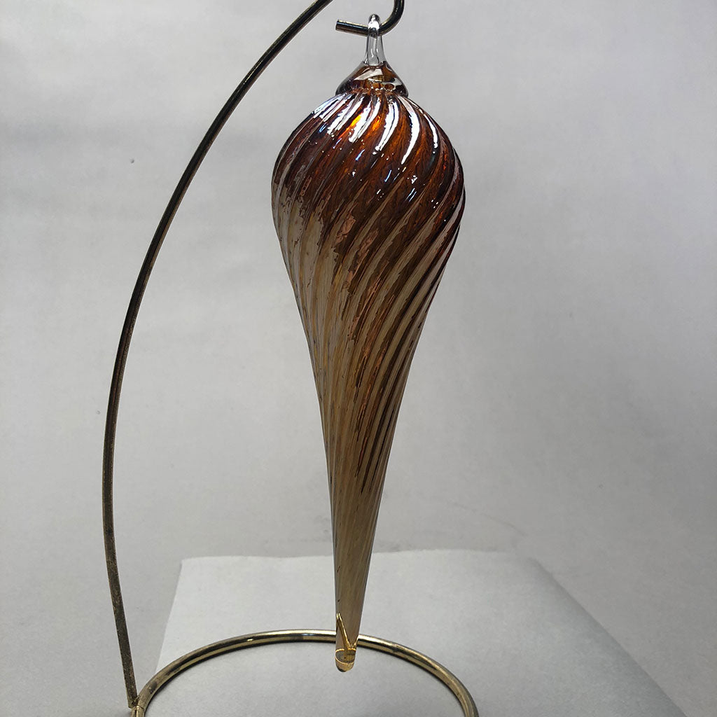 Ornament Teardrop Amber Mirror