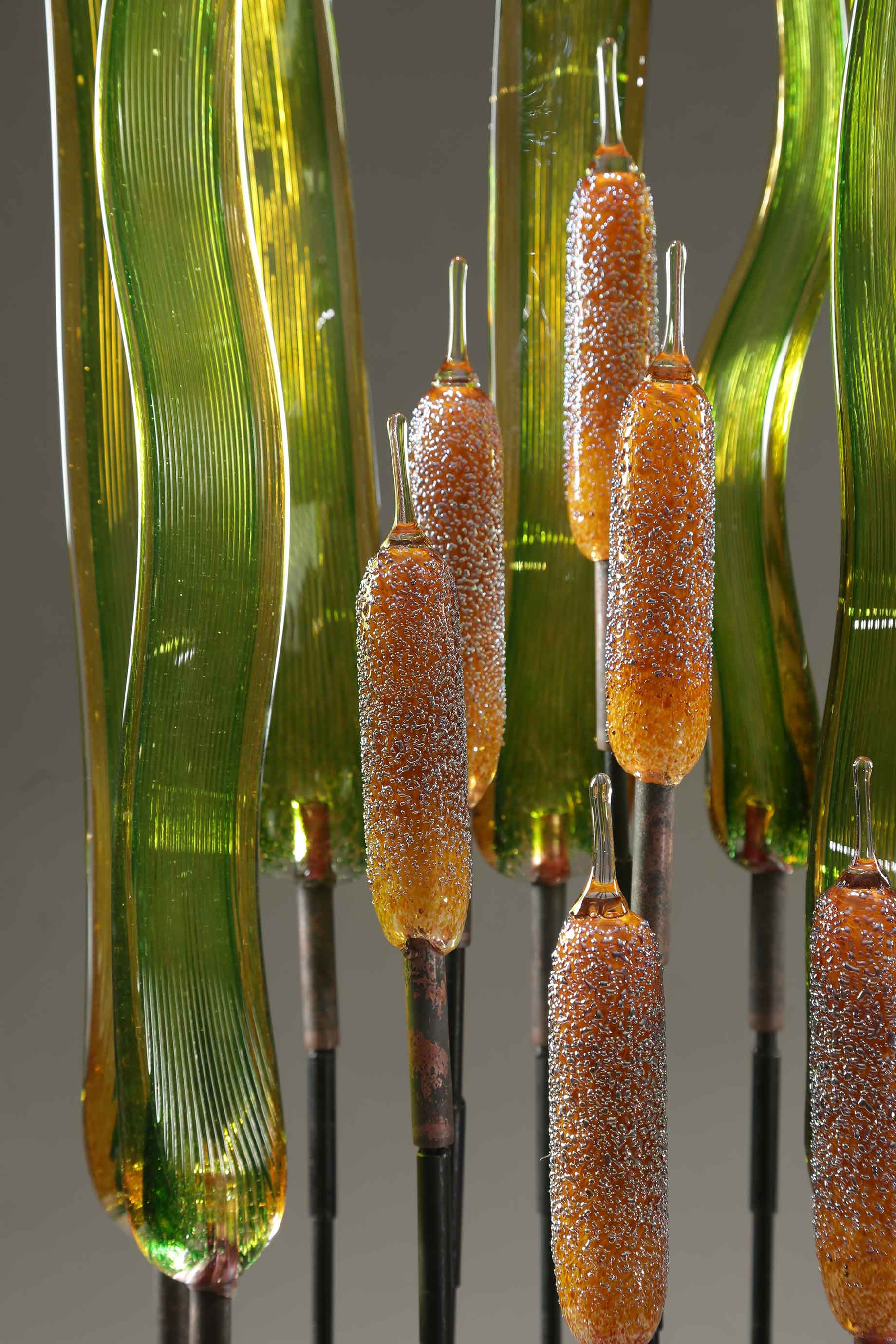 Cattail Amber with Silvery Dots