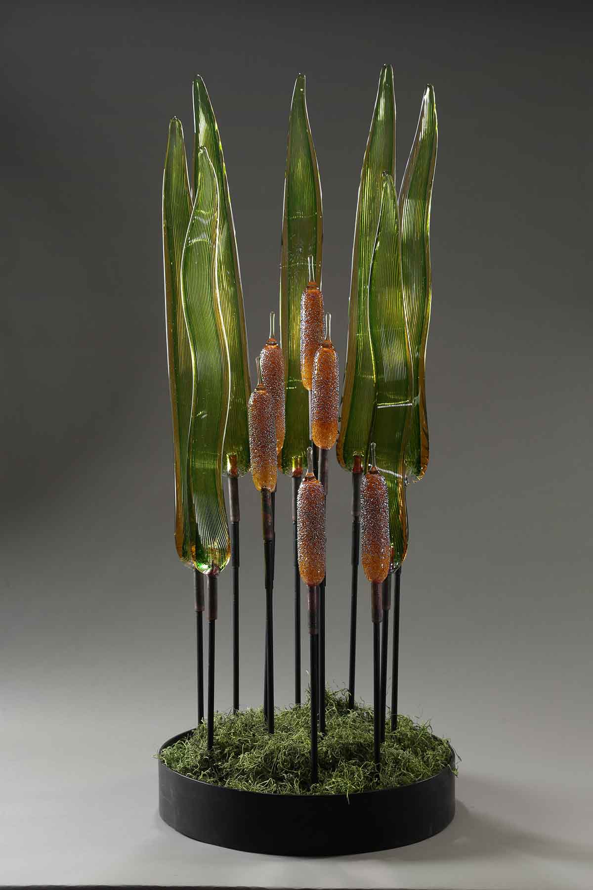 Cattail Arrangement with Cattail Leaves 13 pt