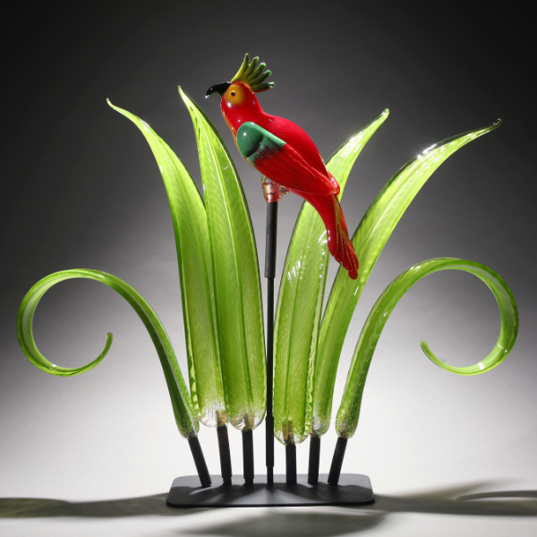 Cockatoo with Leaves on 7pt