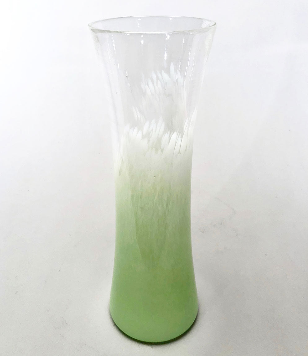 Tower Vase Opaque Lt Green White