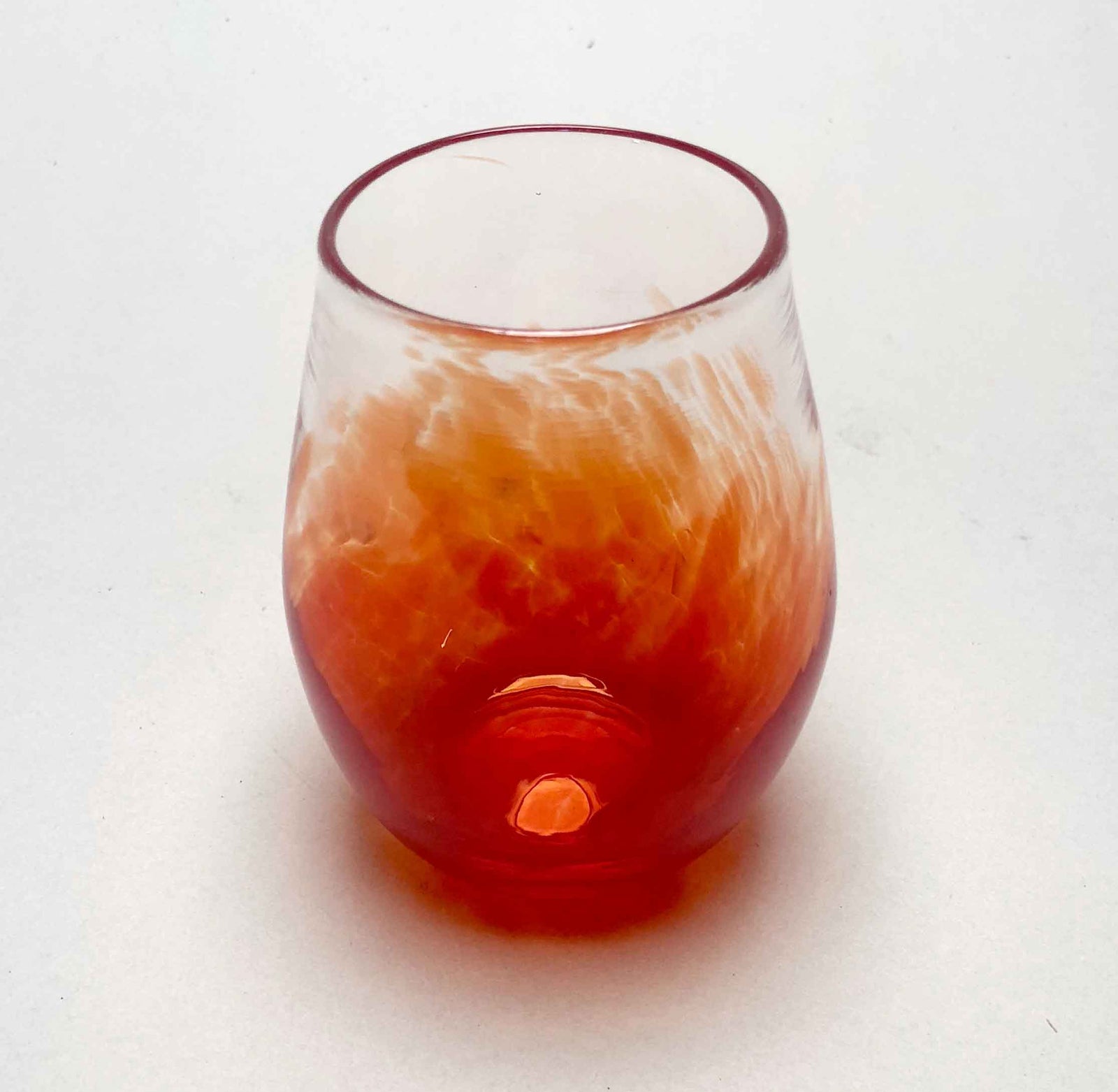Wine Glass Stemless Transparent Red