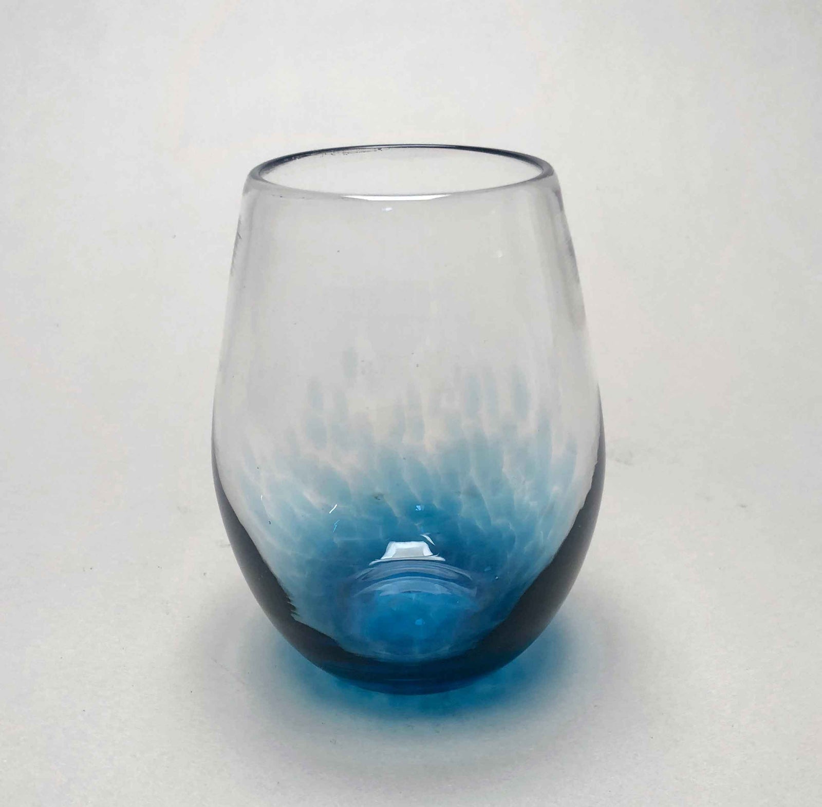 Wine Glass Stemless Transparent Teal